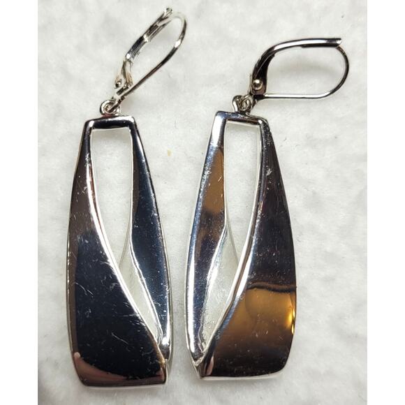 Signed Earrings Lot Silvertone Trifari Anne Klein Sterling 925 Hoops Dangle Y2K - Picture 3 of 6